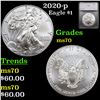 Image 1 : 2020-p Silver Eagle Dollar $1 Graded ms70 By SEGS