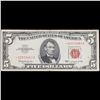 Image 2 : **Star Note** 1963 Red Seal $5 Legal Tender Note Grades vf++