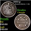 Image 1 : 1853-p Seated Liberty Half Dime 1/2 10c Grades f details