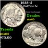 Image 1 : 1938-d Buffalo Nickel 5c Grades GEM Unc
