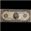 Image 2 : 1914 $5 Large Size Blue Seal Federal Reserve Note Fr-857 Burke-Glass (Celeveland, OH) Grades f, fine