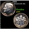 Image 1 : Proof 1961 Roosevelt Dime 10c Grades GEM++ Proof