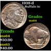Image 1 : 1938-d Buffalo Nickel 5c Grades Choice Unc