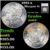 Image 1 : 1881-s Morgan Dollar $1 Graded ms64+ By SEGS