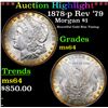 Image 1 : ***Auction Highlight*** 1878-p Rev '79 Morgan Dollar $1 Grades Choice Unc (fc)