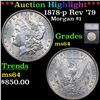***Auction Highlight*** 1878-p Rev '79 Morgan Dollar $1 Graded ms64 By SEGS (fc)