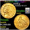 ***Auction Highlight*** 1928-p Gold Indian Quarter Eagle $2 1/2 Graded ms64 By SEGS (fc)