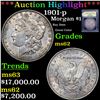 Image 1 : ***Auction Highlight*** 1901-p Morgan Dollar $1 Graded Select Unc By USCG (fc)