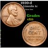 1920-d Lincoln Cent 1c Grades vf+