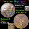 ***Auction Highlight*** 1899-o Mirco 'o' Top 100 Morgan Dollar Monster Rainbow Toned $1 Graded ms63 
