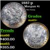 Image 1 : 1887-p Morgan Dollar $1 Grades GEM+ Unc