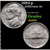 1983-p Jefferson Nickel 5c Grades Choice+ Unc