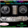 ***Auction Highlight*** Full Roll of Silver 1965 Canadian Dollar with Queen Elizabeth II, 20 Coins i
