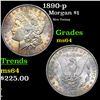 Image 1 : 1890-p Morgan Dollar $1 Grades Choice Unc