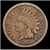 Image 2 : 1863 Indian Cent 1c Grades f+