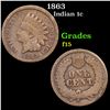 1863 Indian Cent 1c Grades f+