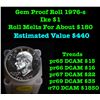 Full Roll Silver Proof Bi-Centennial Gem 1976-s Eisenhower 'Ike' Dollars. 20 Coins total.