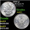 Image 1 : 1891-p Morgan Dollar $1 Grades Select Unc