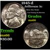 1945-d Jefferson Nickel 5c Grades GEM+ Unc
