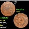 Image 1 : 1869 Two Cent Piece 2c Grades vf, very fine