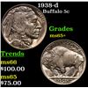 Image 1 : 1938-d Buffalo Nickel 5c Grades GEM+ Unc
