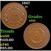 Image 1 : 1867 Two Cent Piece 2c Grades xf+