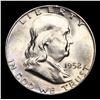 Image 2 : 1952-d Franklin Half Dollar 50c Grades Select Unc FBL