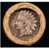 Image 3 : Mixed small cents 1c orig shotgun roll, 1917-s Wheat Cent, 1863 Indian Cent other end, Brinks Wrappe