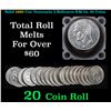 Image 1 : Full solid date Unc Roll 1990 Venezuela 5 Bolivares Y-53a.3, 20 Coins