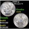 Image 1 : 1889-p Morgan Dollar $1 Grades Choice Unc