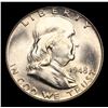 Image 2 : 1948-p Franklin Half Dollar 50c Grades Choice Unc FBL