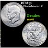 1972-p Eisenhower Dollar $1 Grades BU+