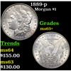 Image 1 : 1889-p Morgan Dollar $1 Grades Select+ Unc