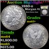 Image 1 : ***Auction Highlight*** 1880-o Morgan Dollar $1 Graded Select+ Unc BY USCG (fc)
