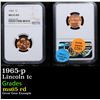 Image 1 : NGC 1965-p Lincoln Cent 1c Graded ms65 rd By NGC