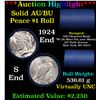 ***Auction Highlight*** AU/BU Slider Chemical Bank Shotgun Peace $1 Roll 1924 & S Ends Virtually UNC
