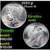 Image 1 : 1923-p Peace Dollar $1 Grades Select Unc