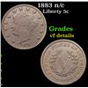 1883 n/c Liberty Nickel 5c Grades vf details