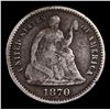 Image 2 : 1870-p Seated Liberty Half Dime 1/2 10c Grades vf++