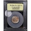 Image 4 : ***Auction Highlight*** 1937-d 3 Leg Buffalo Nickel 5c Graded Choice AU/BU Slider+ By USCG (fc)