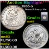 Image 1 : ***Auction Highlight*** 1855-o Seated Half Dollar 50c Graded ms62 By SEGS (fc)