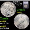Image 1 : 1928-s Peace Dollar $1 Graded ms63 By SEGS