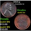 Image 1 : 1913-p Lincoln Cent 1c Grades Select Unc BN