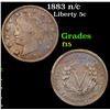 Image 1 : 1883 n/c Liberty Nickel 5c Grades f+
