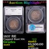 ***Auction Highlight*** 1837 RE Capped Bust Half Dollar 50c Graded ms61 By SEGS (fc)