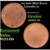Image 1 : no date Lincoln Cent Mint Error 1c Grades Select Unc RB