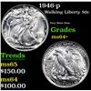 Image 1 : 1946-p Walking Liberty Half Dollar 50c Grades Choice+ Unc