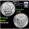 Image 1 : 1887-o Morgan Dollar $1 Graded ms64 By SEGS