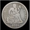 Image 2 : 1886-p Seated Liberty Dime 10c Grades f+