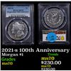 Image 1 : PCGS 2021-s Morgan Dollar 100th Anniversary $1 Graded ms70 By PCGS